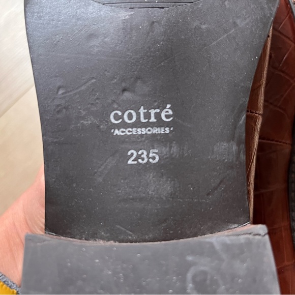 Maroon sock Penny Loafers alligator style leather chunky heel classic slip on - Picture 8 of 16